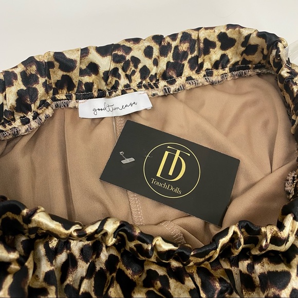 NWT Touch Dolls Wild Thing Leopard 2 piece skirt set polyester satin small - Picture 5 of 8